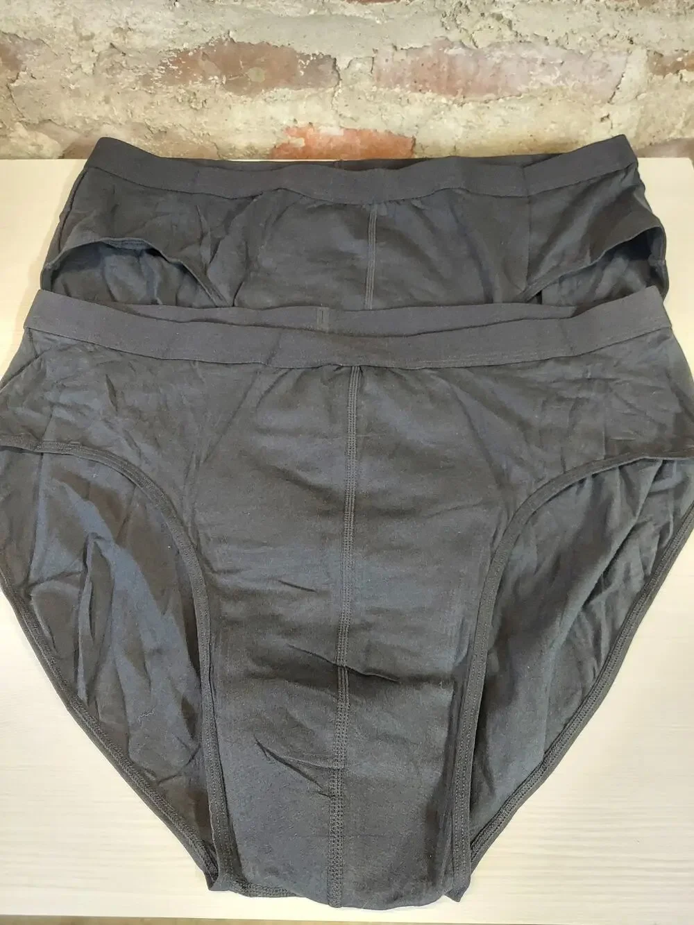Mens Briefs XL X Large Black Cotton Spandex Stretch Underwear 2 Pack